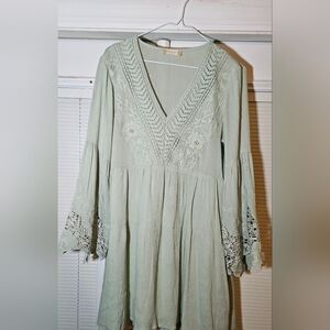 Altar'd State Babydoll Dress  Crochet Women's Size Small Fairy Peasant Boho